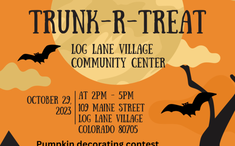 Halloween Festivities in Log Lane Village Trunk-R-Treat 10/29 2PM to 5PM Community Center 109 Maine St