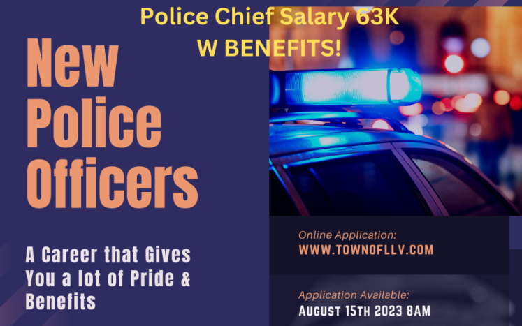 Now Hiring Police Officers & Police Chief