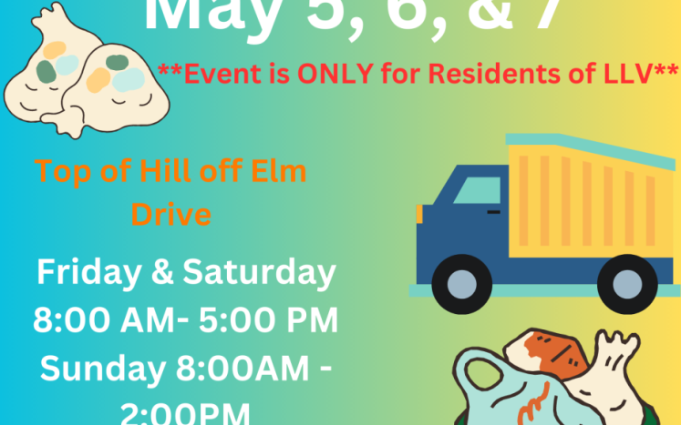 Log Lane Village Town Clean Up 2023 May 5-7 for LLV residents only
